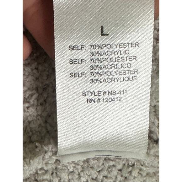 NIA Dove Gray Teddy Sweater High Waist Mid-Length Shorts Large - Picture 4 of 8